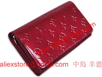 ルイヴィトンコピー　財布　　ヴィトン　LV　ヴェルニ　ファスナー長札　チェーン付き　長財布　ヴェルニ　ポルトフォイユサラ　チェーン　ポムダムール　M90091